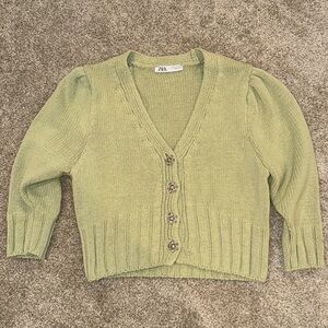 Zara matcha green cardigan